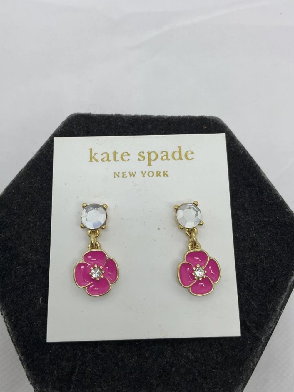 NWT Kate Spade New York Hot Pink Flower Earrings
